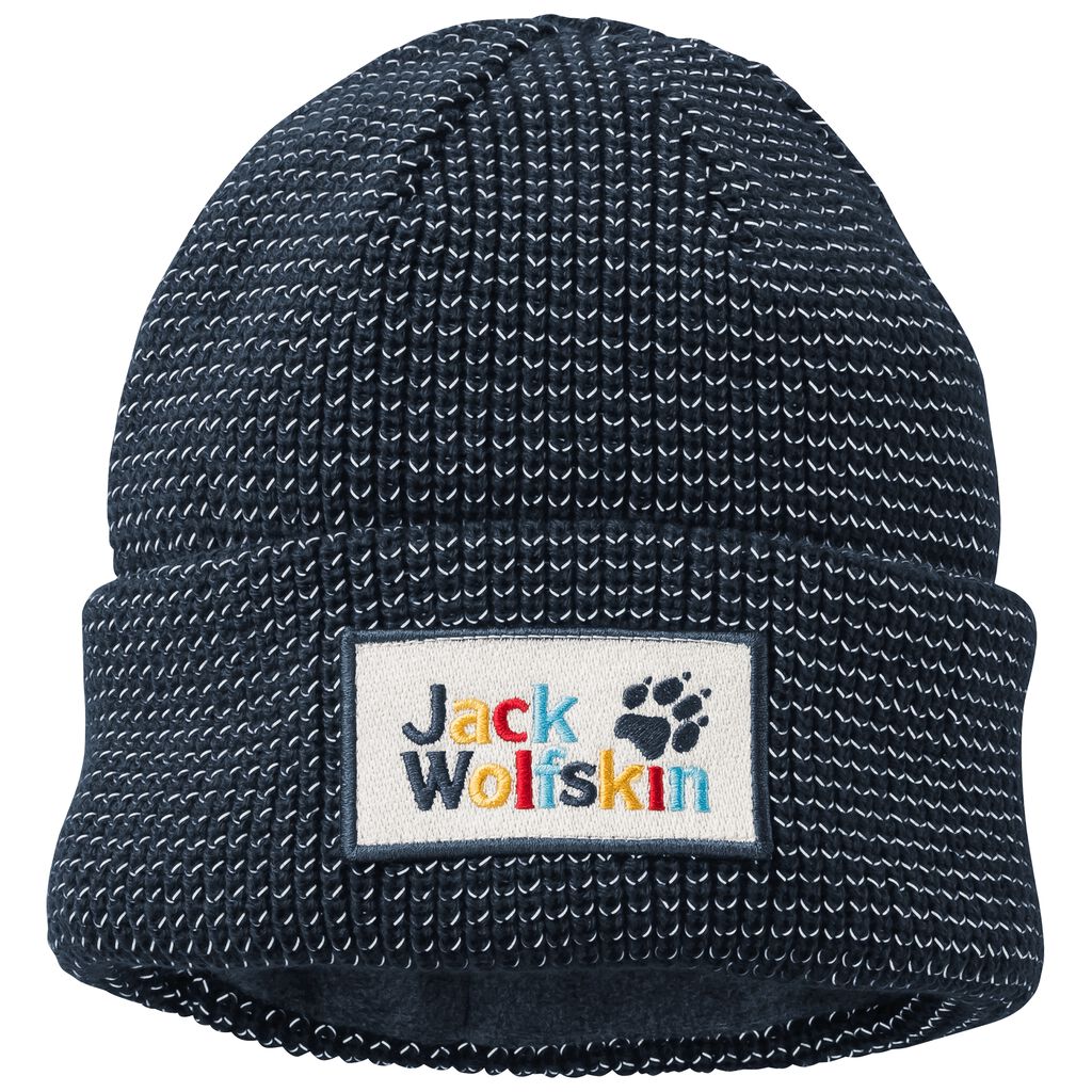 Kids\' CAP knitted night K - JACK hat ONE NIGHT reflective HAWK – SIZE blue WOLFSKIN -