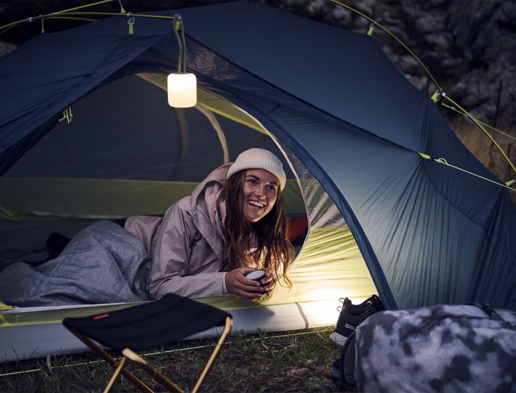 Woman in a tent